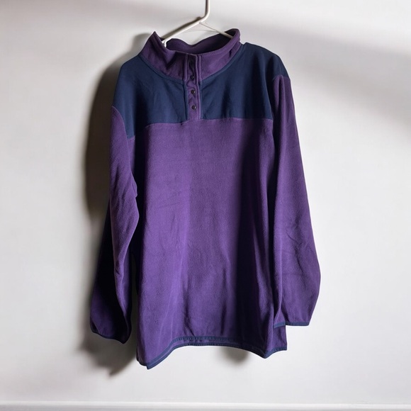 Avenue Women’s Size 18 Purple & Blue Color Block Polar Fleece Pullover - Picture 3 of 15